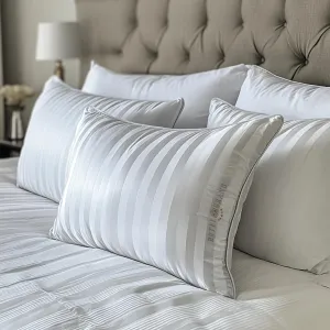 Hotel Grand White Feather Down Pillows King Size Set of 2 Packs Bed Pillows Medium Firm Hypoallergenic 100% Cotton Breathable Hotel Collection Back/Side Sleeping Pillows,36"x20"/2 Packs