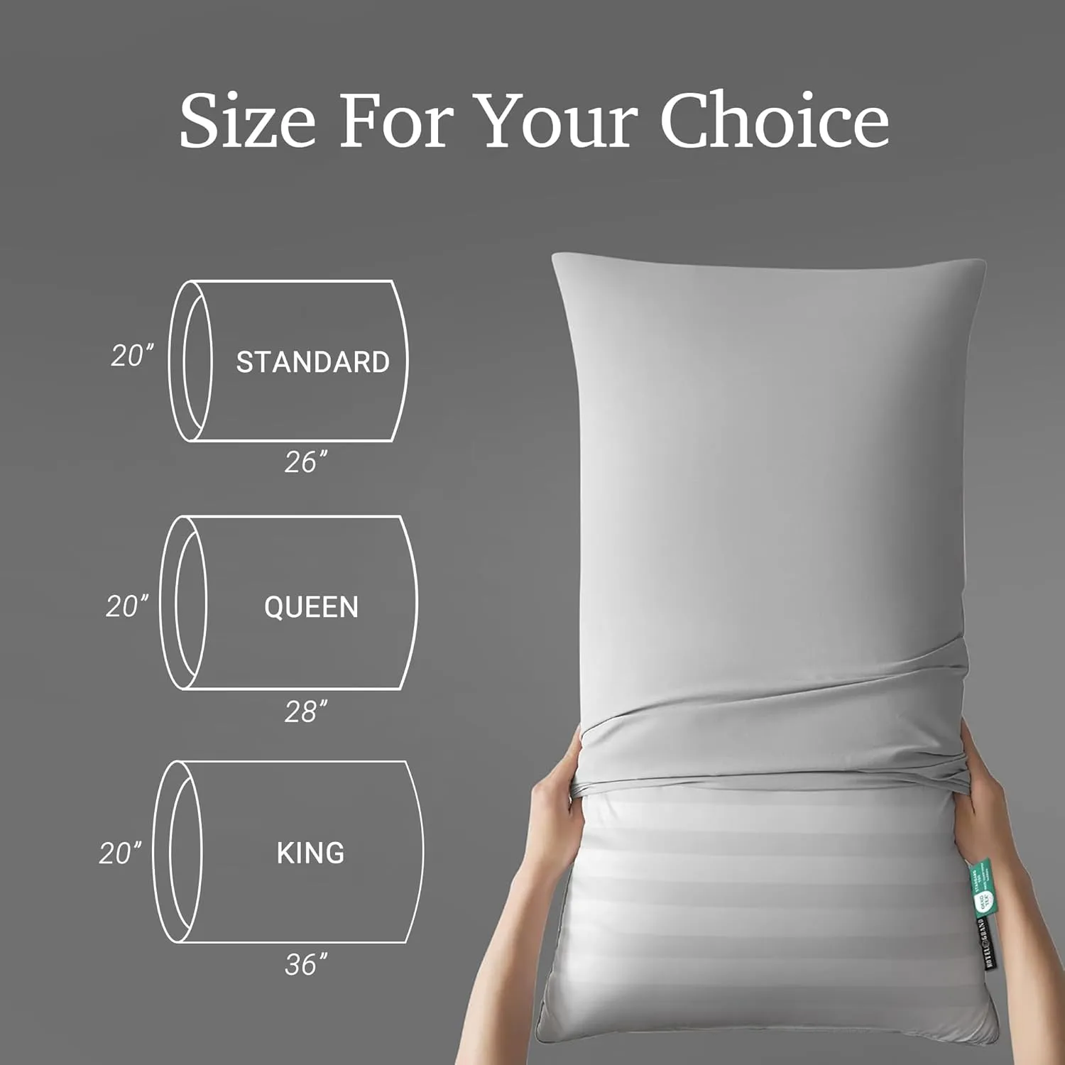 Hotel Grand White Feather Down Pillows King Size Set of 2 Packs Bed Pillows Medium Firm Hypoallergenic 100% Cotton Breathable Hotel Collection Back/Side Sleeping Pillows,36"x20"/2 Packs