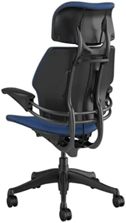 Humanscale Freedom Office Chair with Headrest - Ergonomic Work Chair with Standard Height Adjustable Duron Arms - Wheels for Carpet - Graphite Frame with Crocus Lotus Fabric