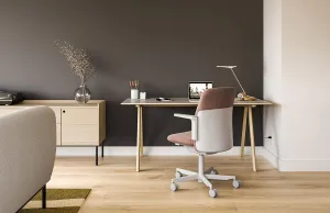 Humanscale Path Home Office Task Chair, Adjustable Duron Arms, Polished Aluminum with Light Gray Frame, and Evergreen Formsense Eco Knit Fabric with Optional Soft Casters for Hard Flooring