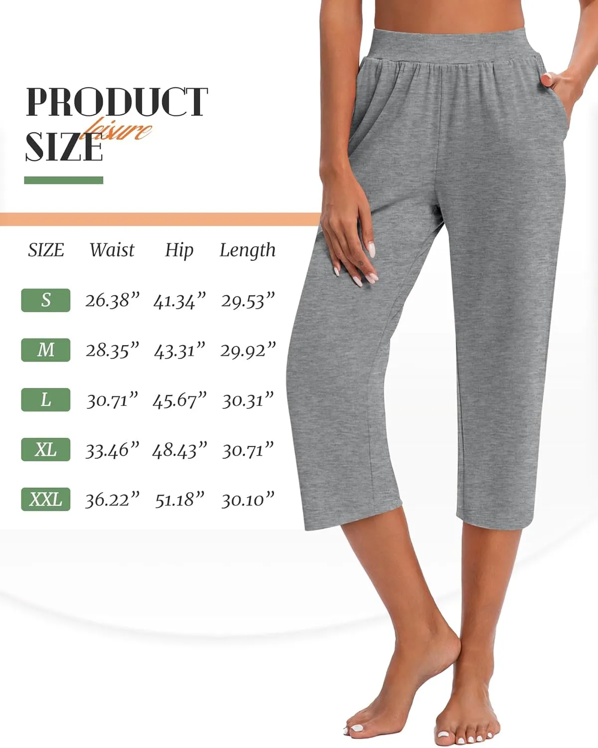 Huukeay 3 Pack Women's Capri Sweatpants, Cozy Wide Legs Cropped Capri with Pockets, Lounge Jogger Pants Workout Yoga Solid