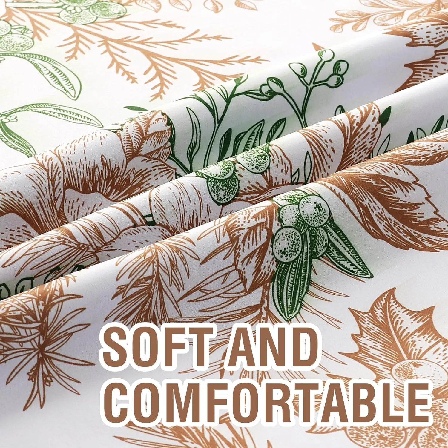 H.VERSAILTEX 100% Blackout Curtains for Bedroom Vintage Floral Printed Drapes 84 Inches Long Full Light Blocking Drapes with Black Liner Back Tab/Rod Pocket Curtains, 2 Panels, Caramel and Moss