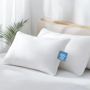 Hypoallergenic Bamboo Viscose Shell, Soft Bed Pillows King Size Set of 2 with Down Alternative Filling, Oeko-Tex Certified, Luxury Hotel Quality for Stomach, Back and Side Sleepers
