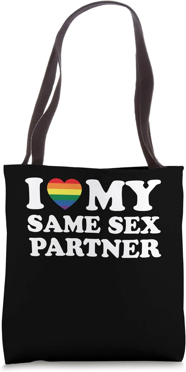 I love my same sex partner, I heart my same sex partner Tote Bag