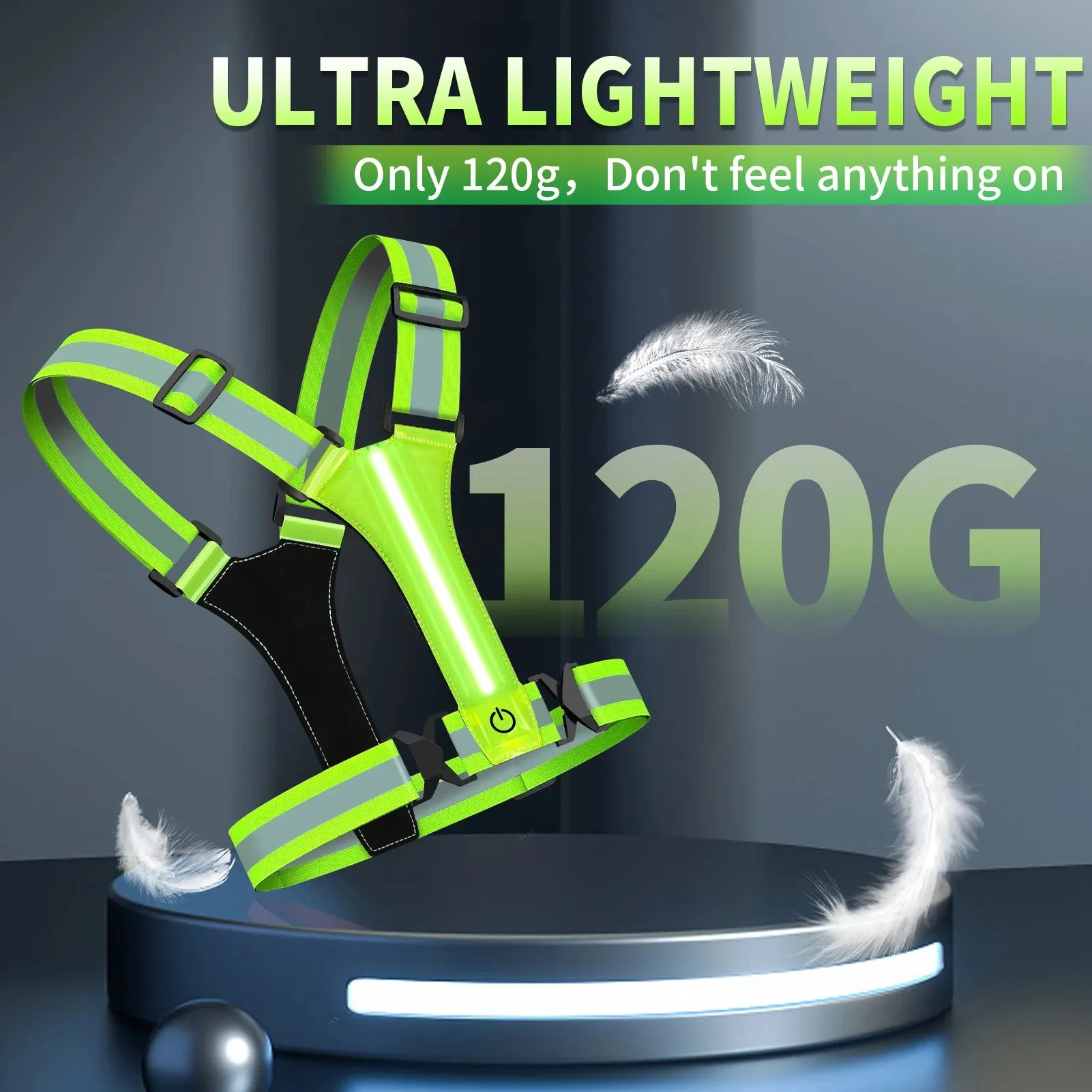 IlluminateSafe LED Safety Vest for Runners & Cyclists