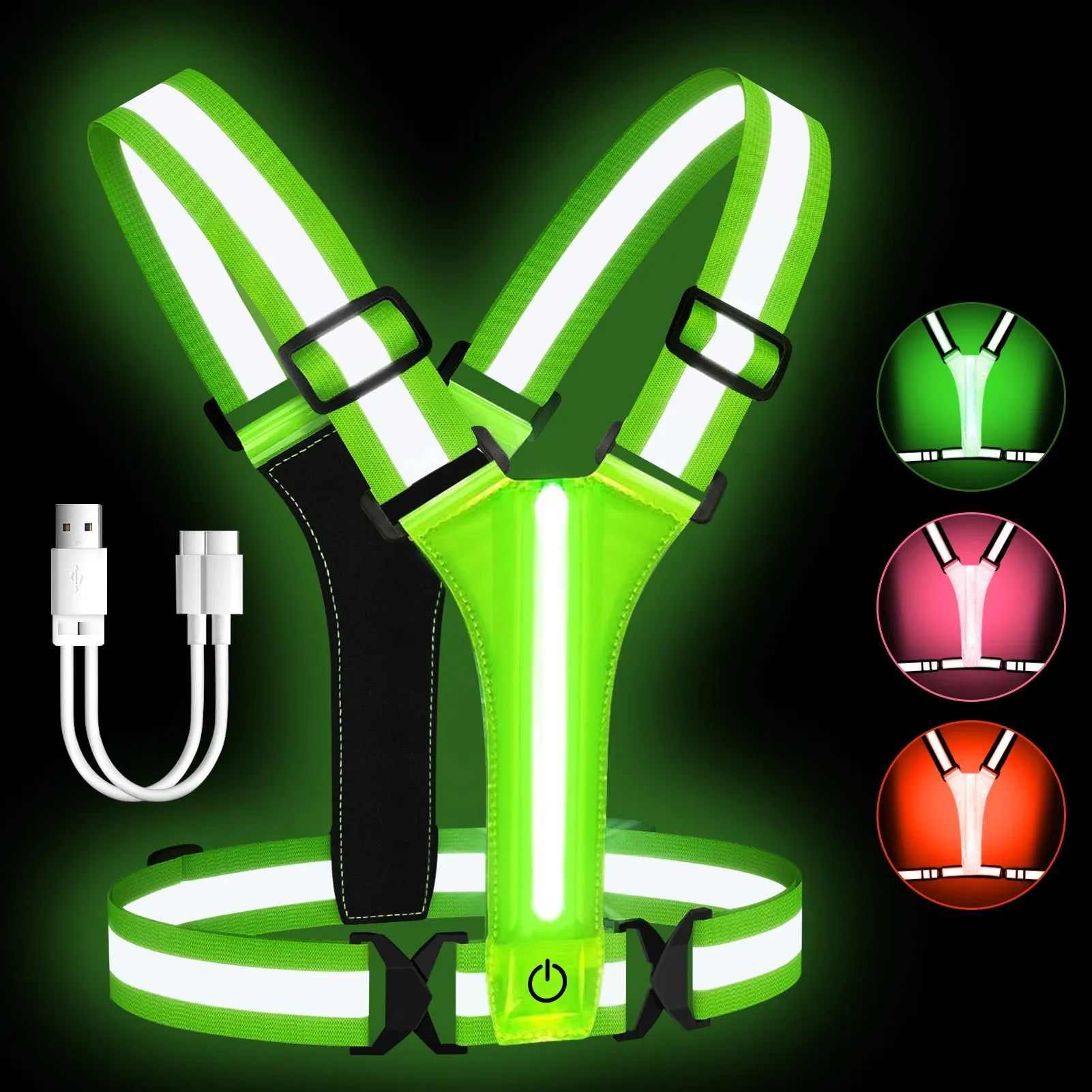 IlluminateSafe LED Safety Vest for Runners & Cyclists