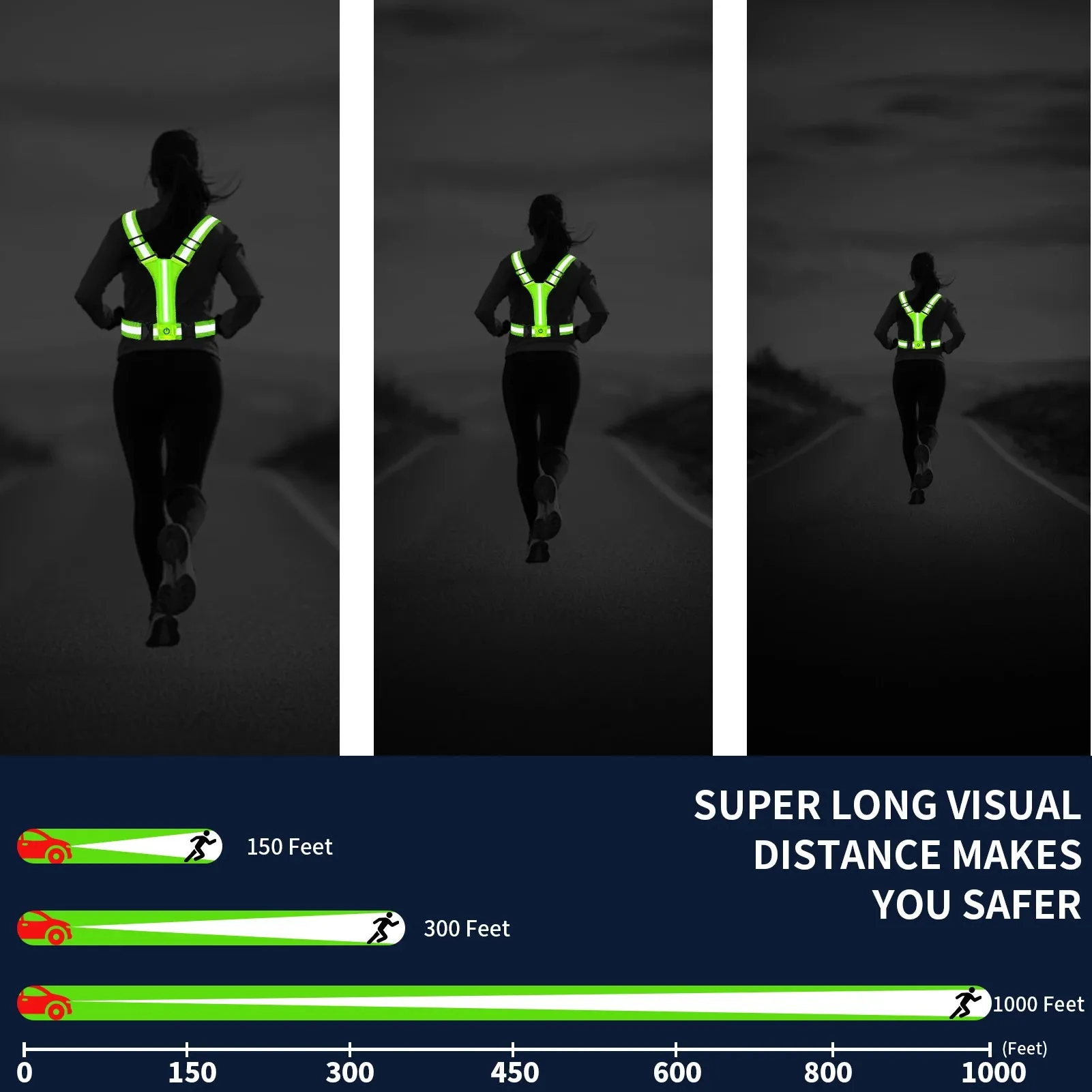 IlluminateSafe LED Safety Vest for Runners & Cyclists