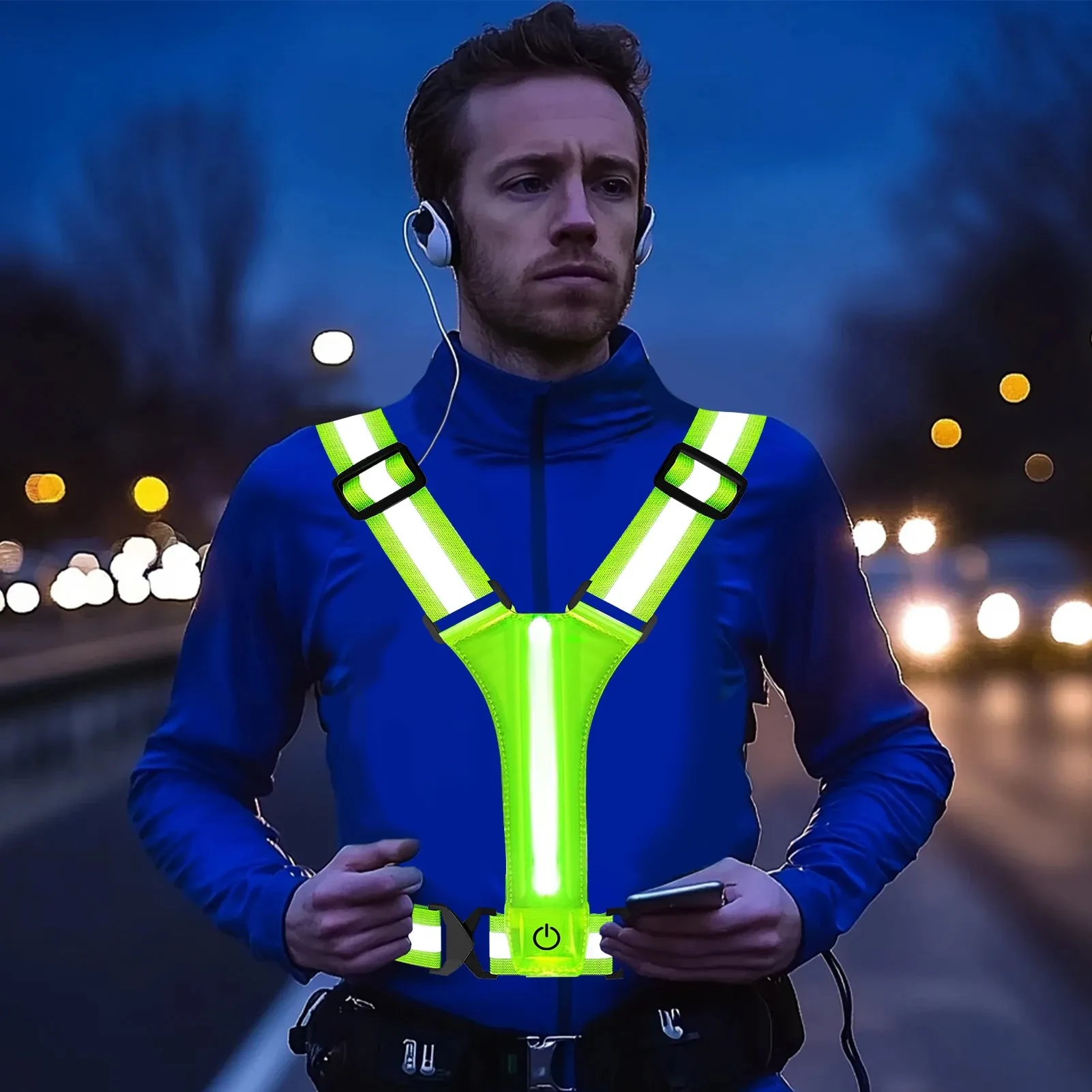 IlluminateSafe LED Safety Vest for Runners & Cyclists