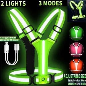 IlluminateSafe LED Safety Vest for Runners & Cyclists