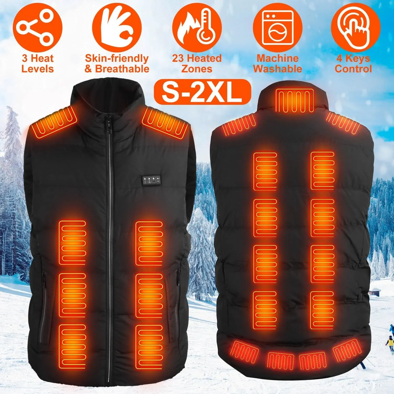 iMounTEK Updated Heated Vest for Women Men Comfortable Electric Heated Jacket for Winter Outdoor Activities