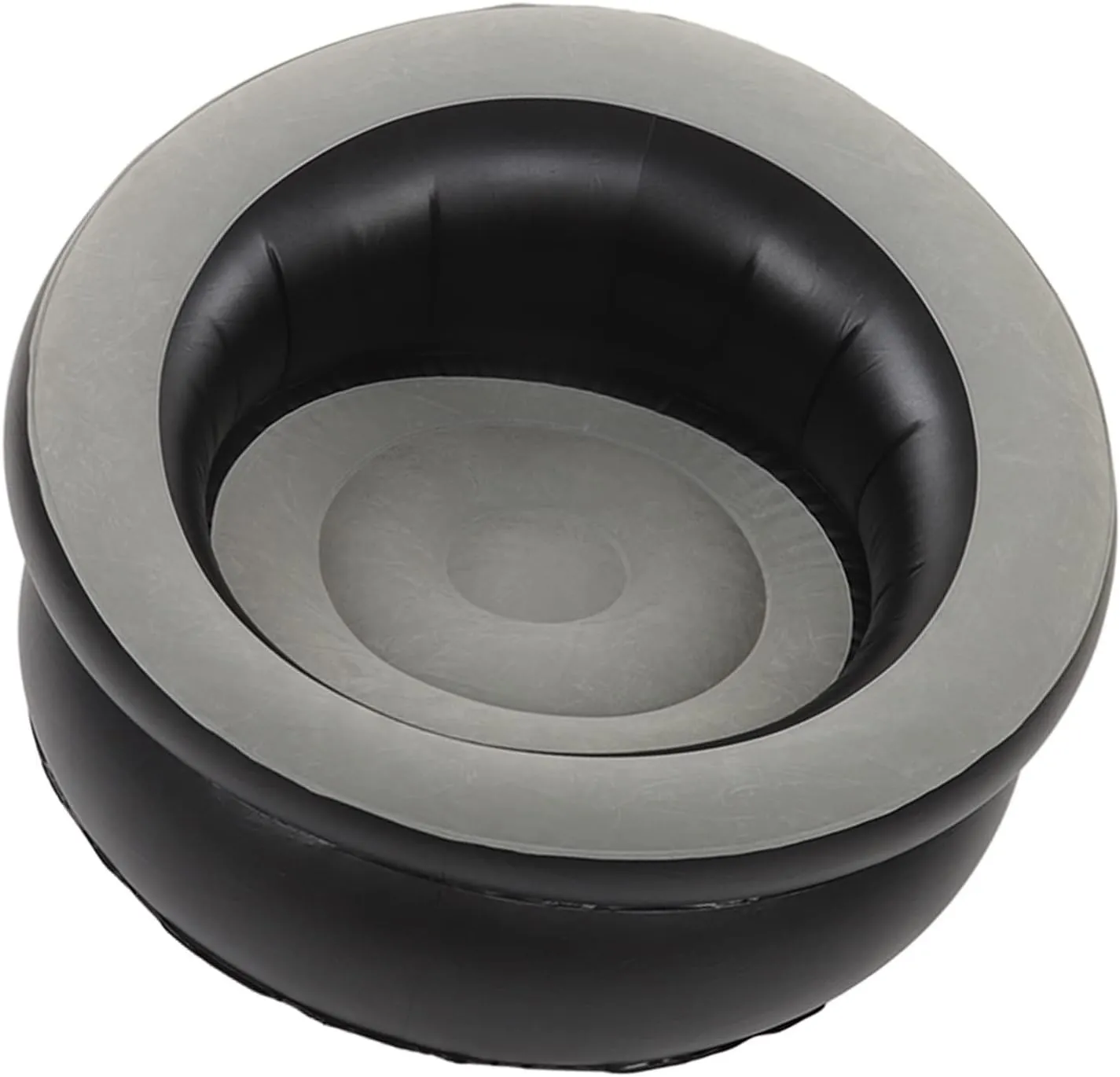 Inflatable Couch, Flocking Air Sofa Inflatable Sofa Chair Blow Up Couches Inflatable Lounge Chair for Bedroom Office Backyard Balcony Camping Travel (Grey)