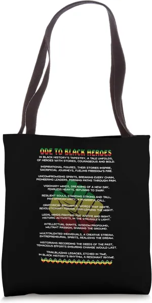 Influential Black Leaders Poem Heroes In Black History Month Tote Bag