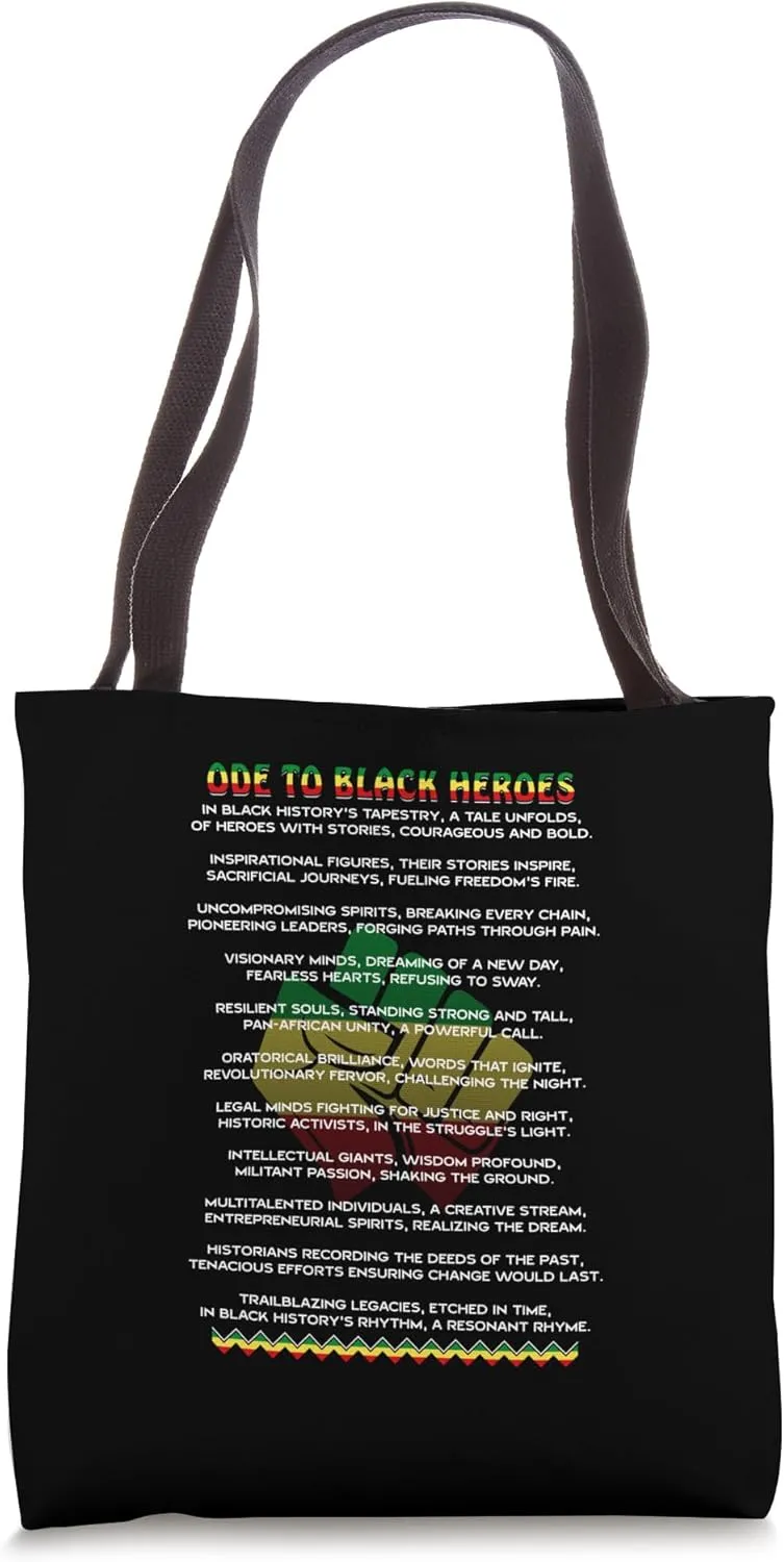 Influential Black Leaders Poem Heroes In Black History Month Tote Bag
