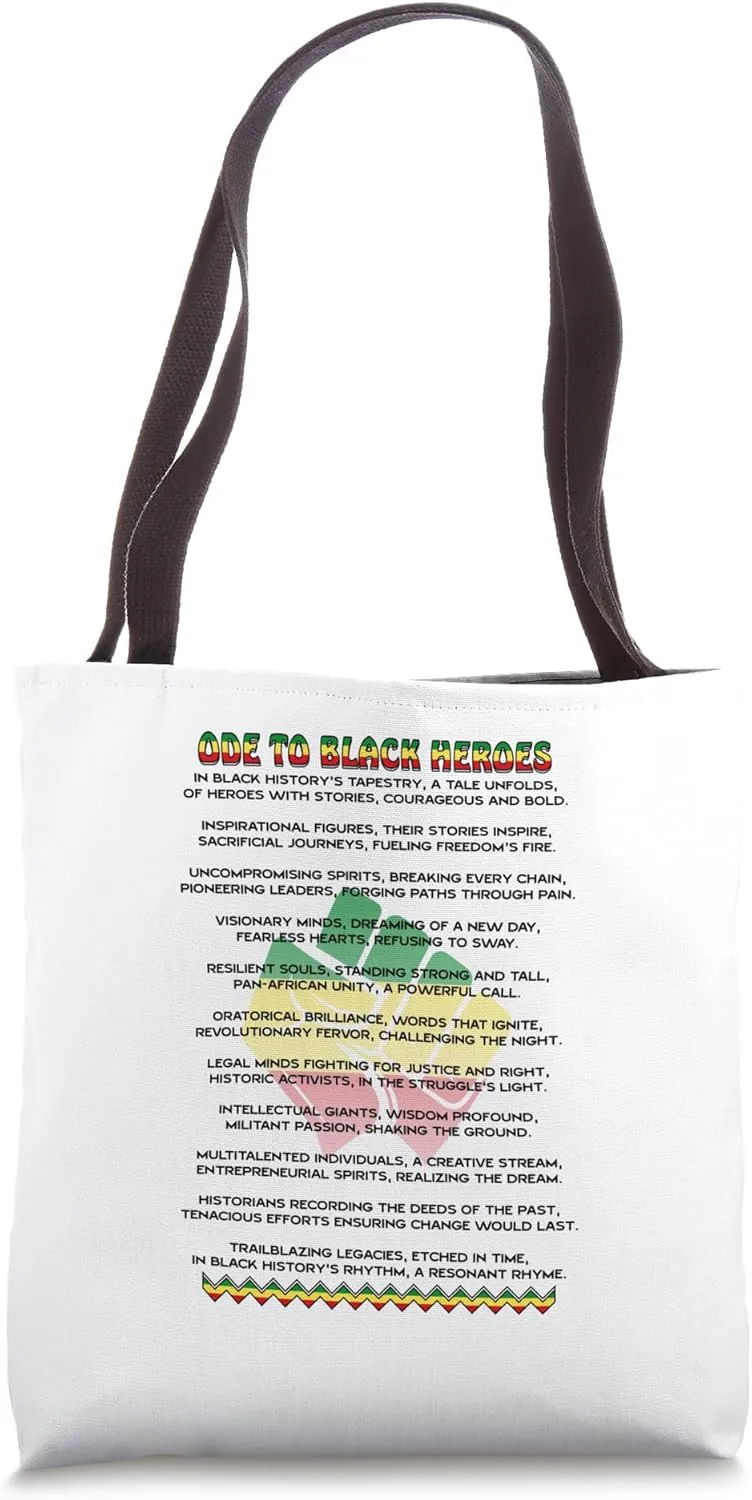 Influential Black Leaders Poem Heroes In Black History Month Tote Bag