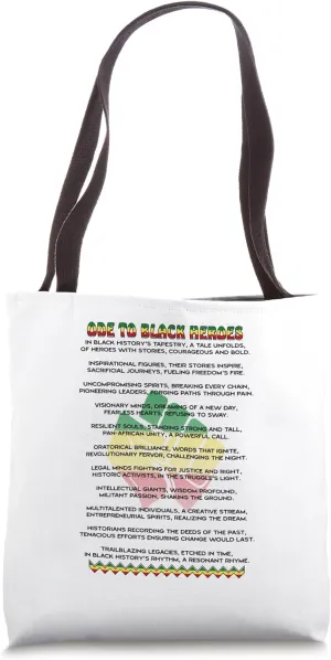 Influential Black Leaders Poem Heroes In Black History Month Tote Bag