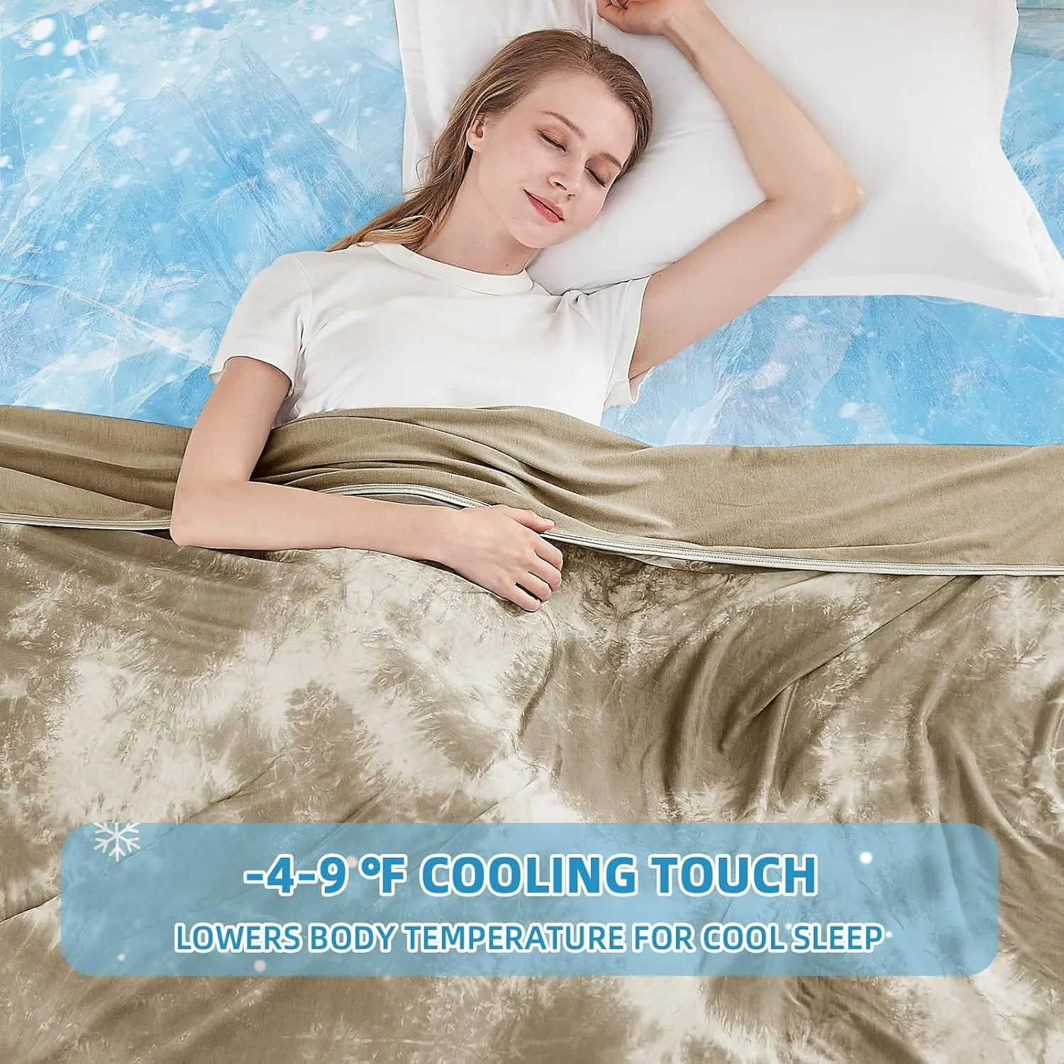 inhand Cooling Blanket Queen Size (90"x90"), Cooling Blankets for Hot Sleepers, Absorbs Heat to Keep Adults Cool for Summer Nights Sweats, Thin Cold Lightweight Blanket for Couch Bed, All Season Use