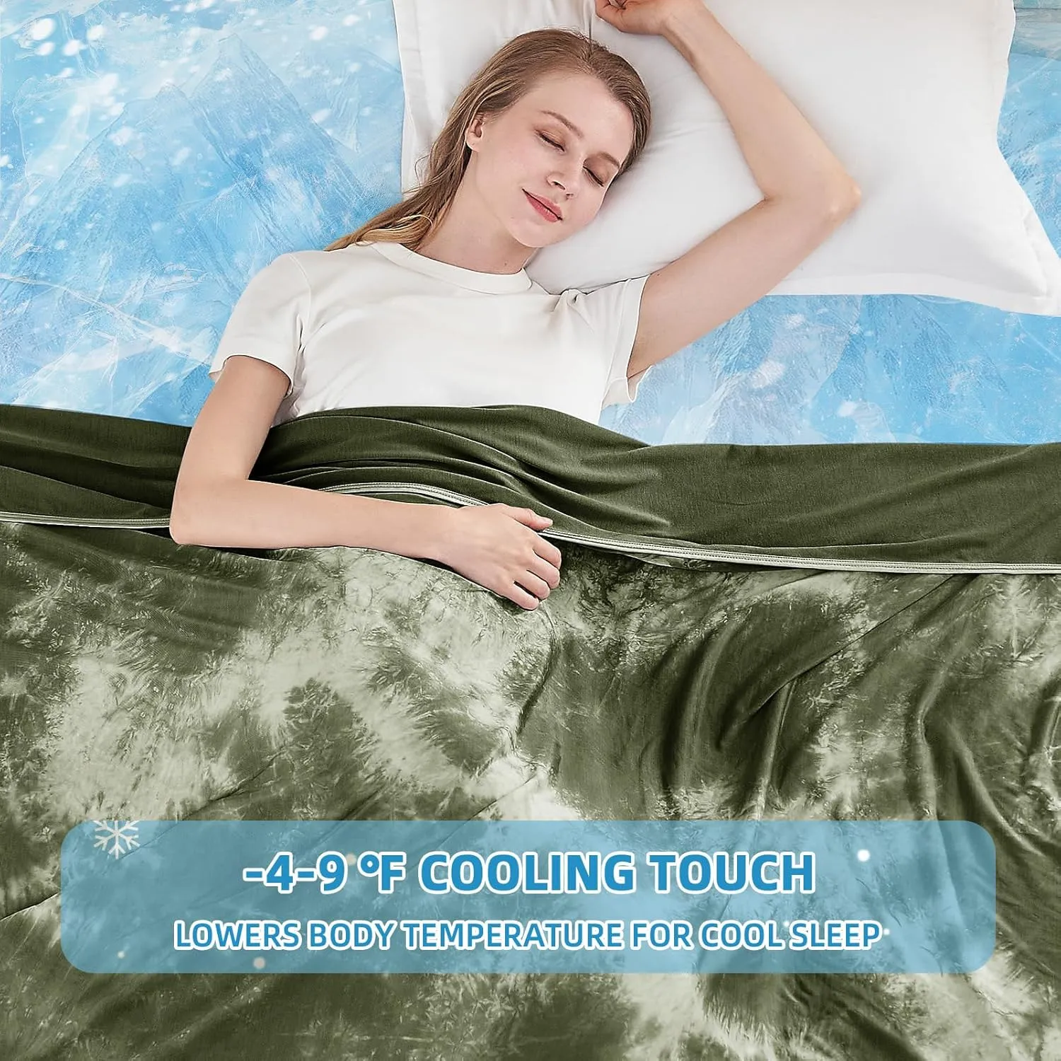 inhand Cooling Blanket Queen Size (90"x90"), Cooling Blankets for Hot Sleepers, Absorbs Heat to Keep Adults Cool for Summer Nights Sweats, Thin Cold Lightweight Blanket for Couch Bed, All Season Use