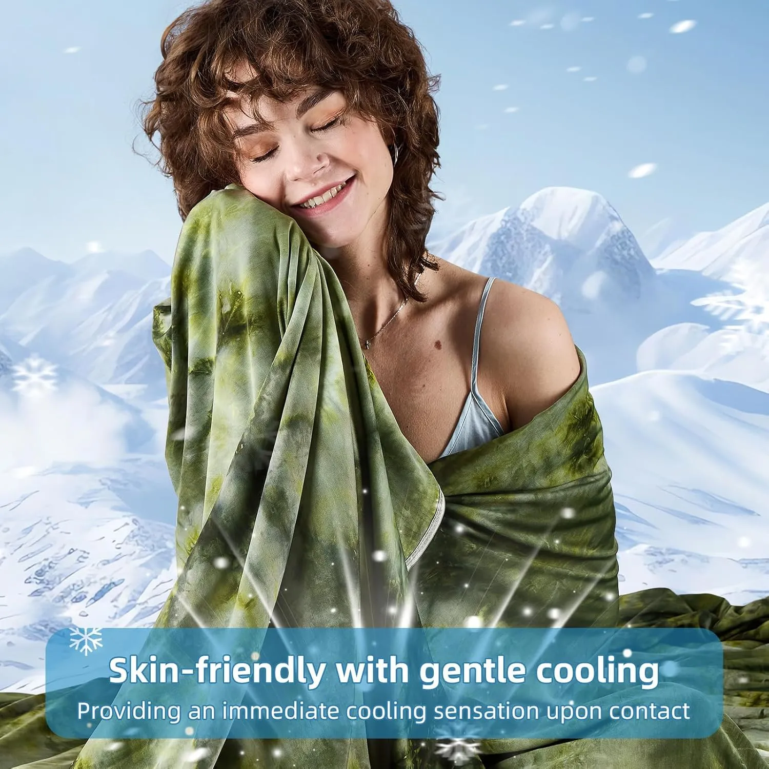 inhand Cooling Blanket Queen Size (90"x90"), Cooling Blankets for Hot Sleepers, Absorbs Heat to Keep Adults Cool for Summer Nights Sweats, Thin Cold Lightweight Blanket for Couch Bed, All Season Use