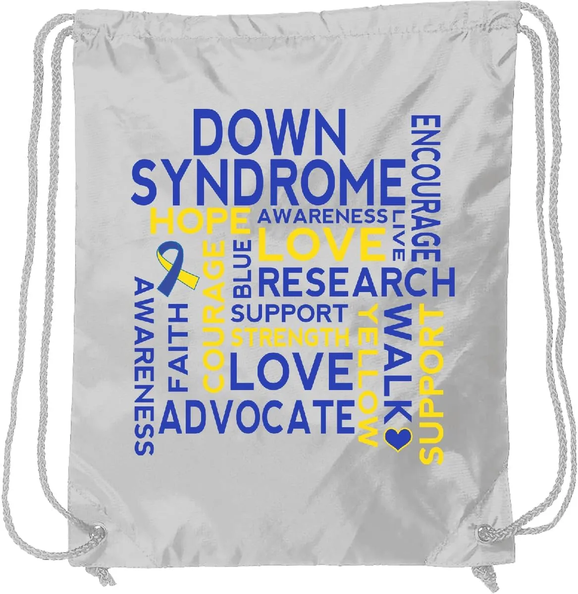 inktastic Down Syndrome Awareness Drawstring Bag White 22011