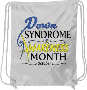 inktastic Down Syndrome Awareness Month- October Drawstring Bag White 34942
