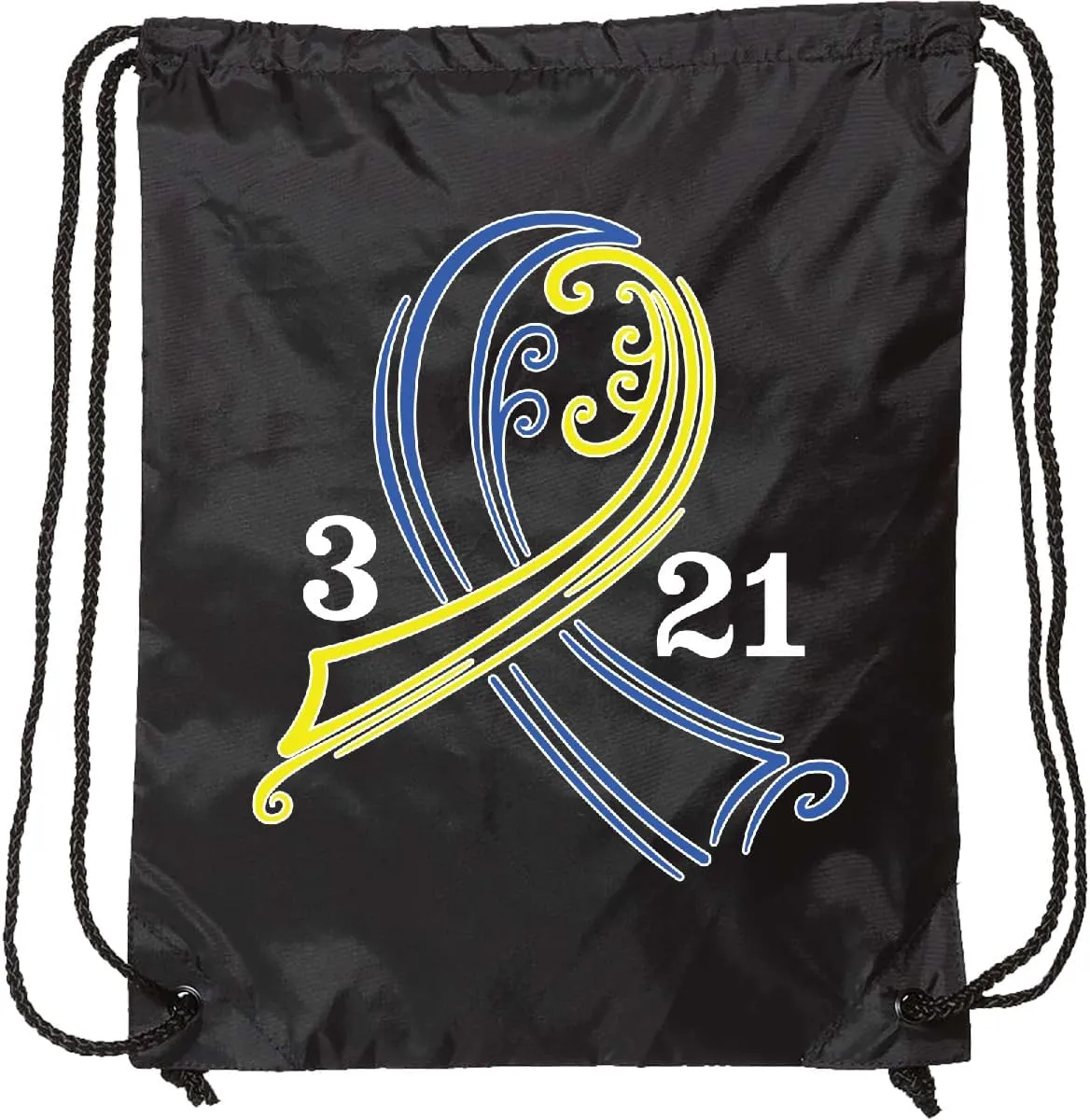 inktastic Down Syndrome Ribbon 3 21 Drawstring Bag Black 34a15