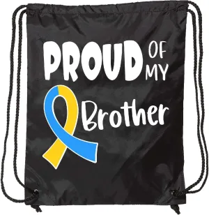 inktastic Proud Of My Brother Down Syndrome Awareness Drawstring Bag Black 3a570