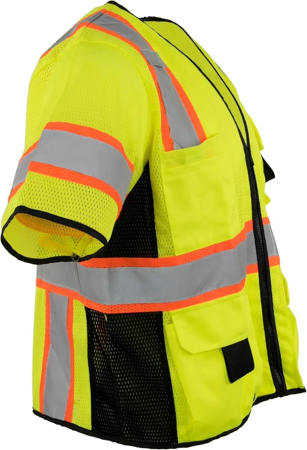 Ironwear 1296 Class 3 Polyester Mesh Safety Vest w/Zipper & Radio Clips