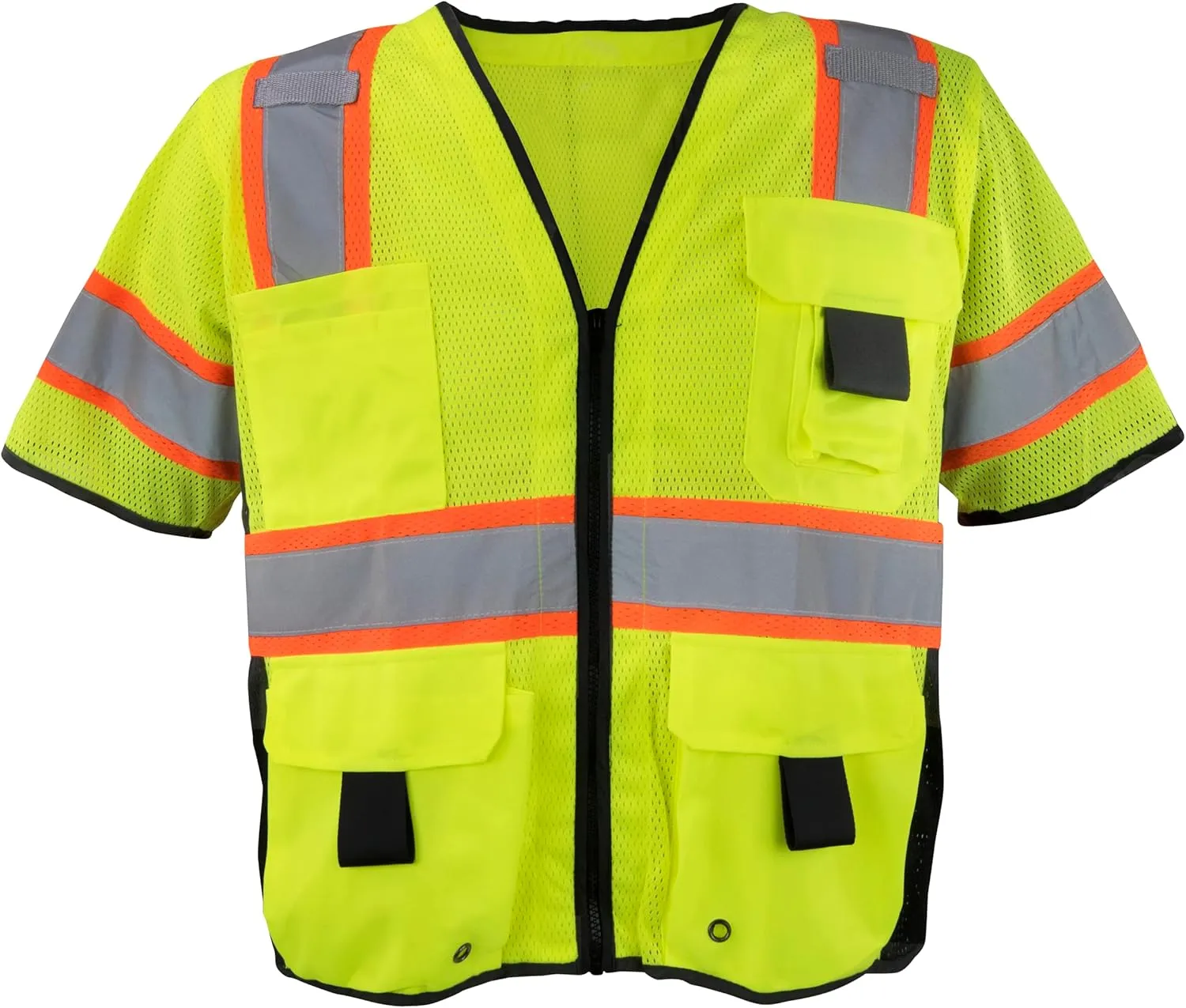 Ironwear 1296 Class 3 Polyester Mesh Safety Vest w/Zipper & Radio Clips