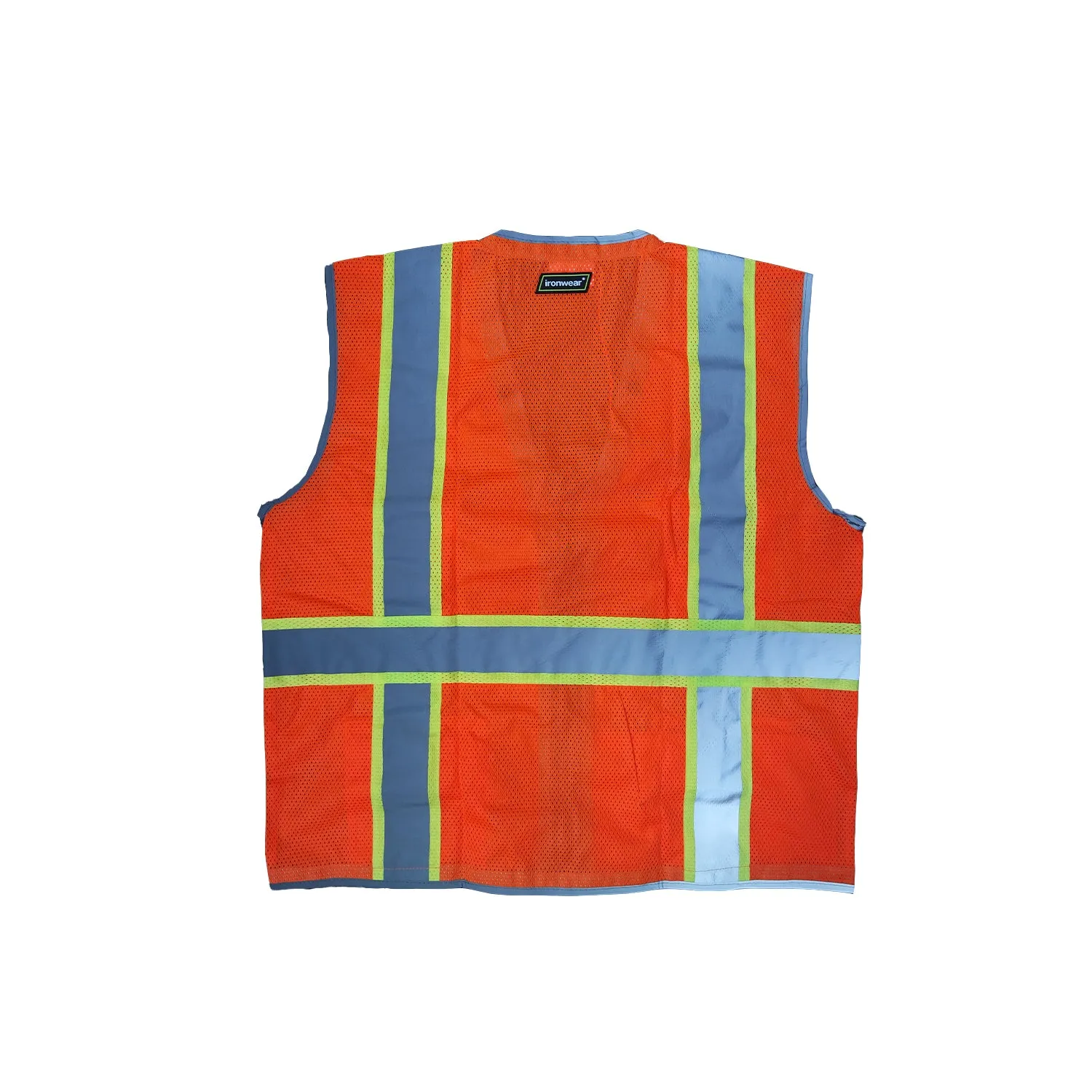 Ironwear Safety Vest 1241, ANSI Class 2 - Orange Mesh, 6 Pockets