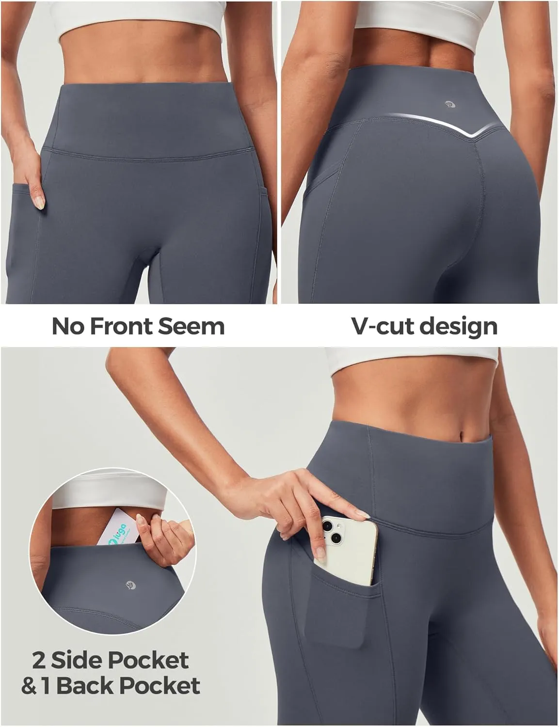 IUGA Women's Fleece Lined Leggings with Pockets Winter Warm Thermal Leggings for Women High Waisted Yoga Pants