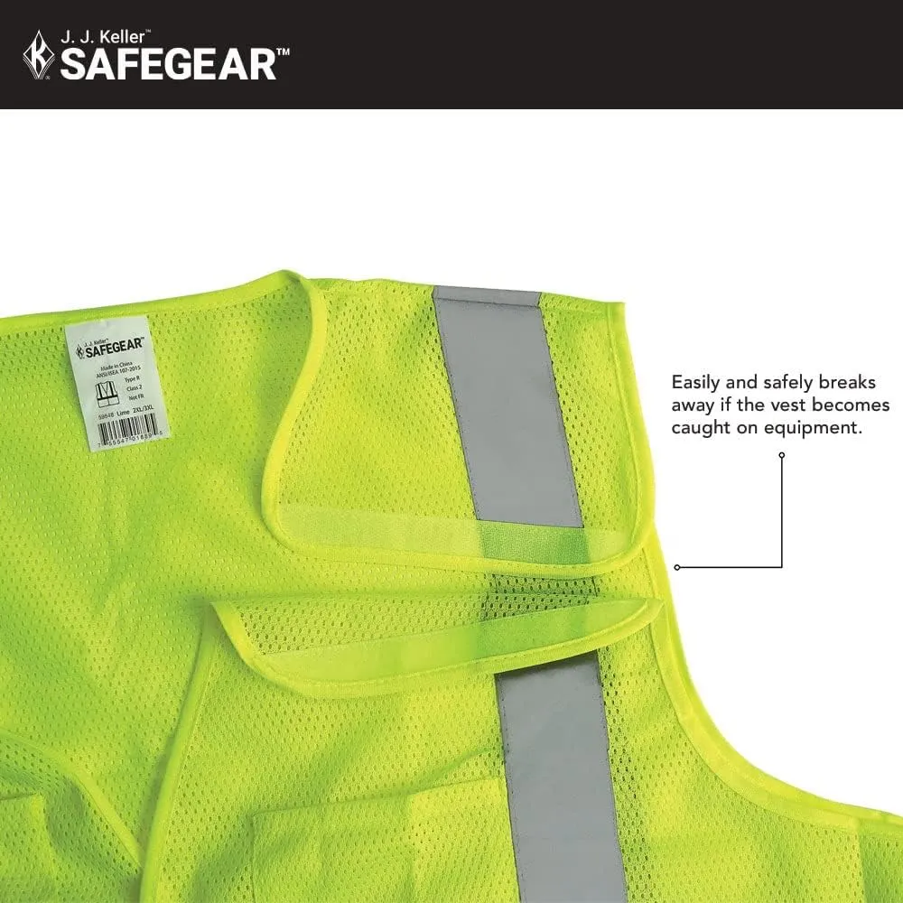 J. J. Keller & Associates, Inc. High Visibility Breakaway Safety Vest, Type R Class 2, 5-Pack, SAFEGEAR