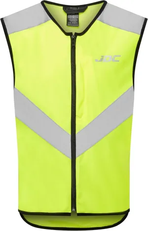 JDC Motorcycle Hi Vis Vest High Visibility Zipped Safety Reflective Yellow - Axis - L