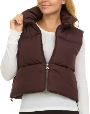 Jessica Simpson Cropped Puffer Vest Women, Sleeveless Women’s Outerwear Vests