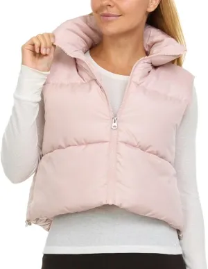 Jessica Simpson Cropped Puffer Vest Women, Sleeveless Women’s Outerwear Vests