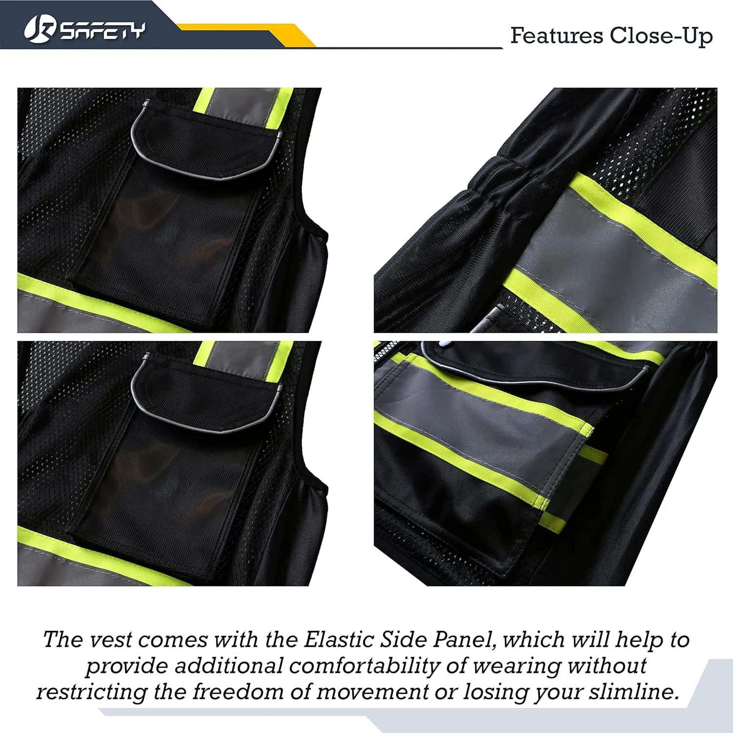 JKSafety Women Hi-Vis Reflective Safety Vest | Neon Color body Sewed Reflective Strips Breathable Lightweight ANSI Compliant