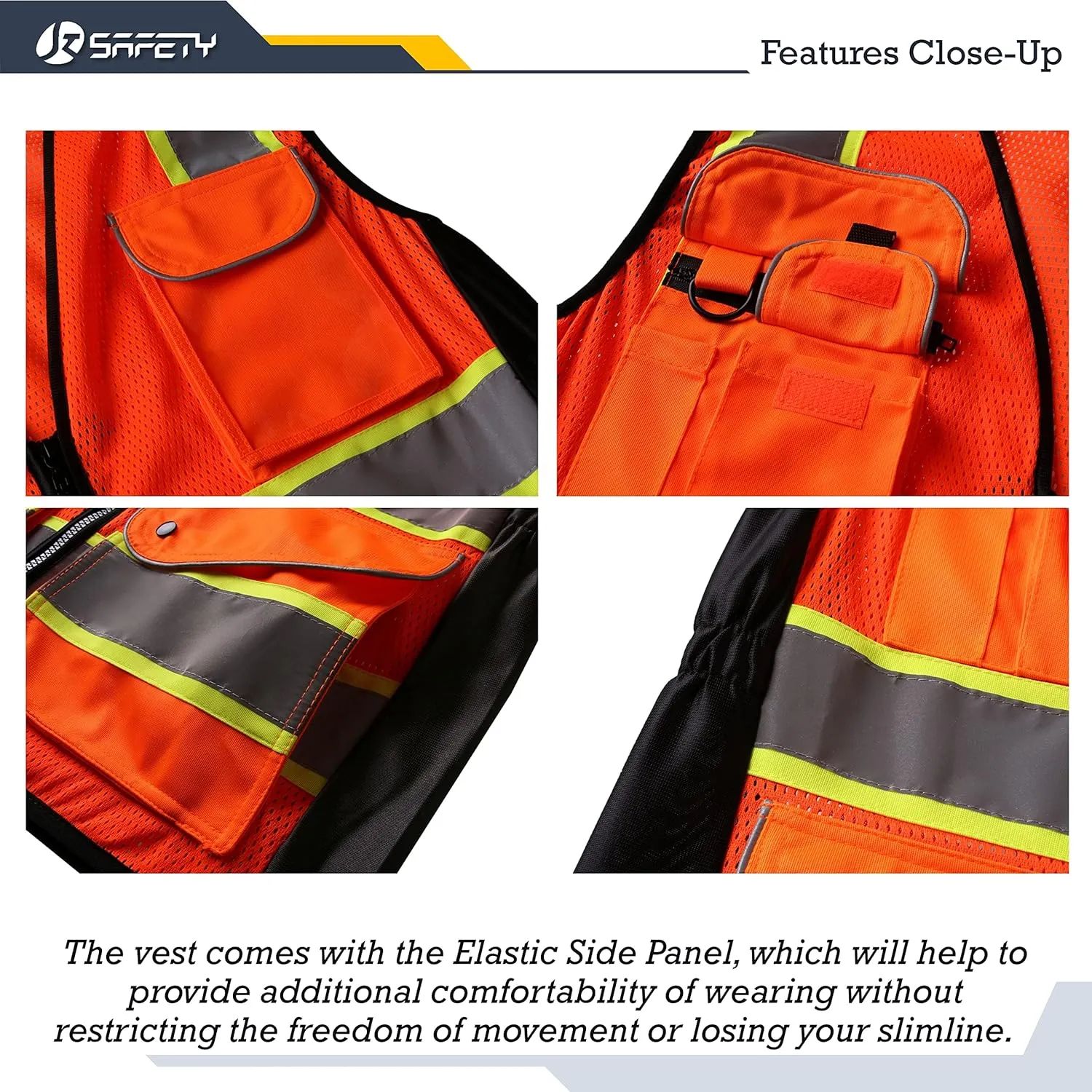 JKSafety Women Hi-Vis Reflective Safety Vest | Neon Color body Sewed Reflective Strips Breathable Lightweight ANSI Compliant