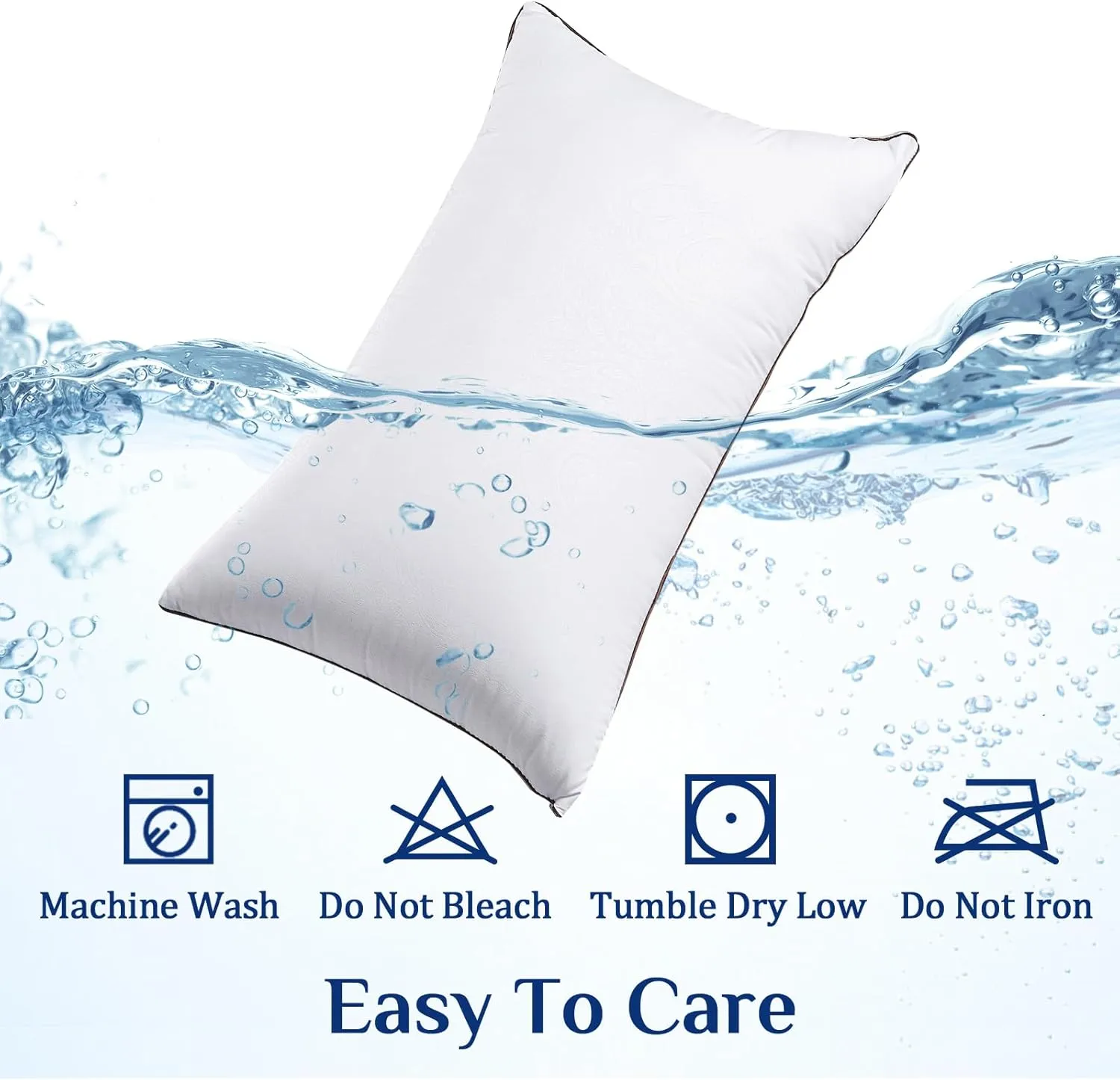 JOLLYVOGUE Bed Pillows Standard Size Set of 4, Cooling and Supportive Full Pillow 4 Pack with Down Alternative Filling for Side and Back Sleepers, Hotel Collection, 26x20 Inches