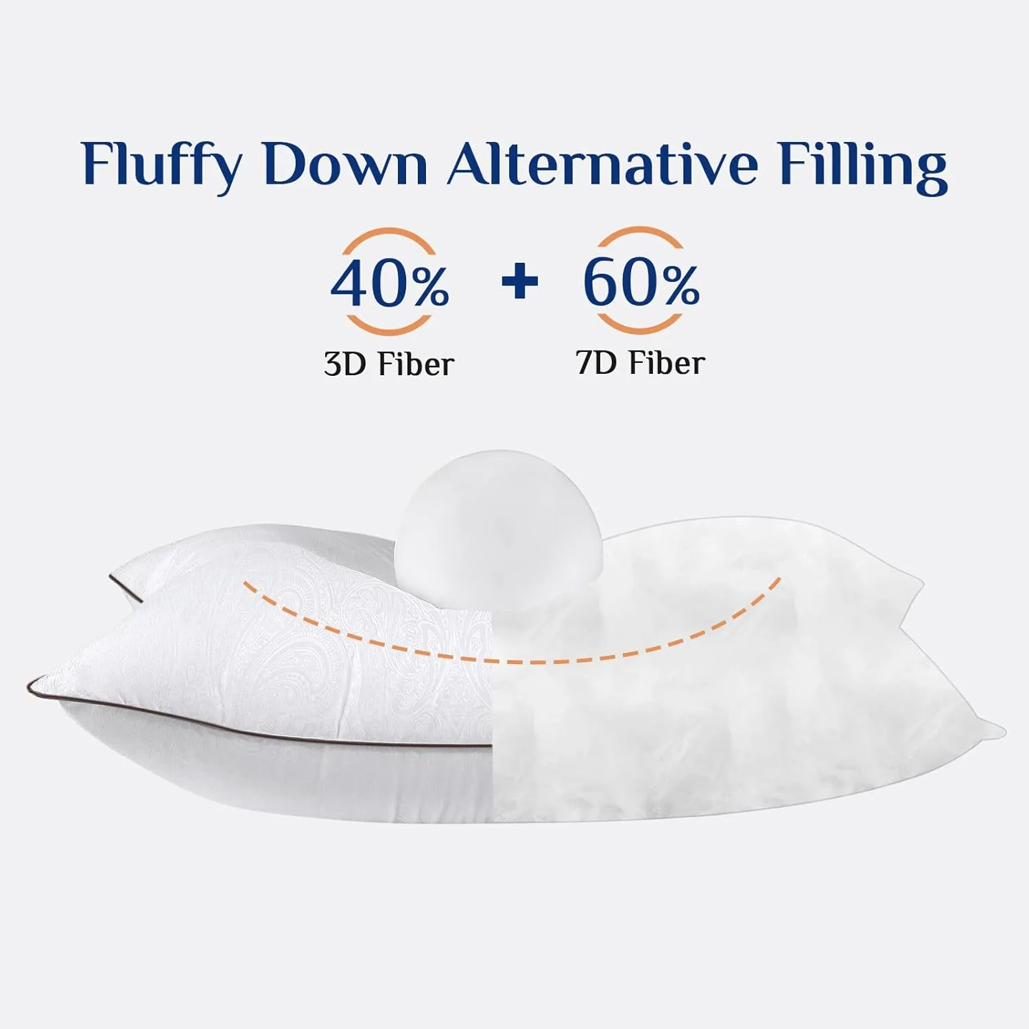 JOLLYVOGUE Bed Pillows Standard Size Set of 4, Cooling and Supportive Full Pillow 4 Pack with Down Alternative Filling for Side and Back Sleepers, Hotel Collection, 26x20 Inches