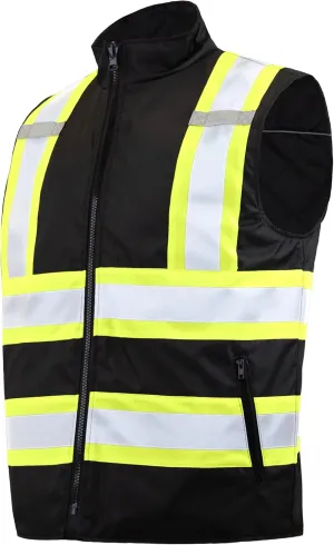 JORESTECH Safety Vest with Two-Tone Reflective X Strips On The Back, Reversible, Wind Resistant,Waterproof, and Insulated