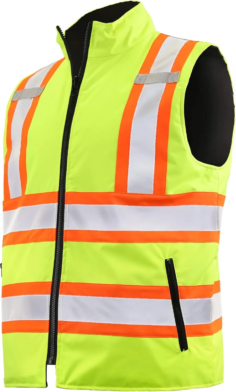 JORESTECH Safety Vest with Two-Tone Reflective X Strips On The Back, Reversible, Wind Resistant,Waterproof, and Insulated