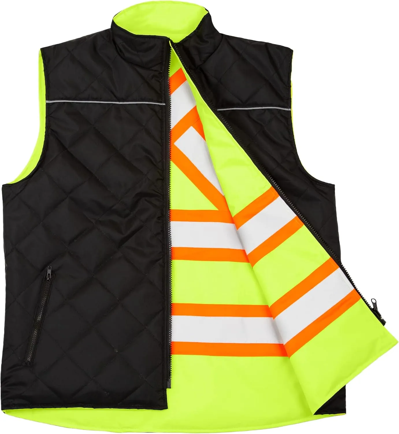 JORESTECH Safety Vest with Two-Tone Reflective X Strips On The Back, Reversible, Wind Resistant,Waterproof, and Insulated
