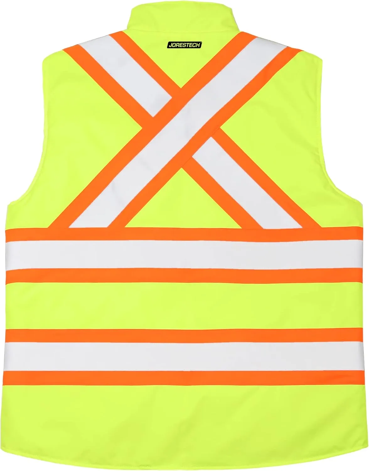 JORESTECH Safety Vest with Two-Tone Reflective X Strips On The Back, Reversible, Wind Resistant,Waterproof, and Insulated