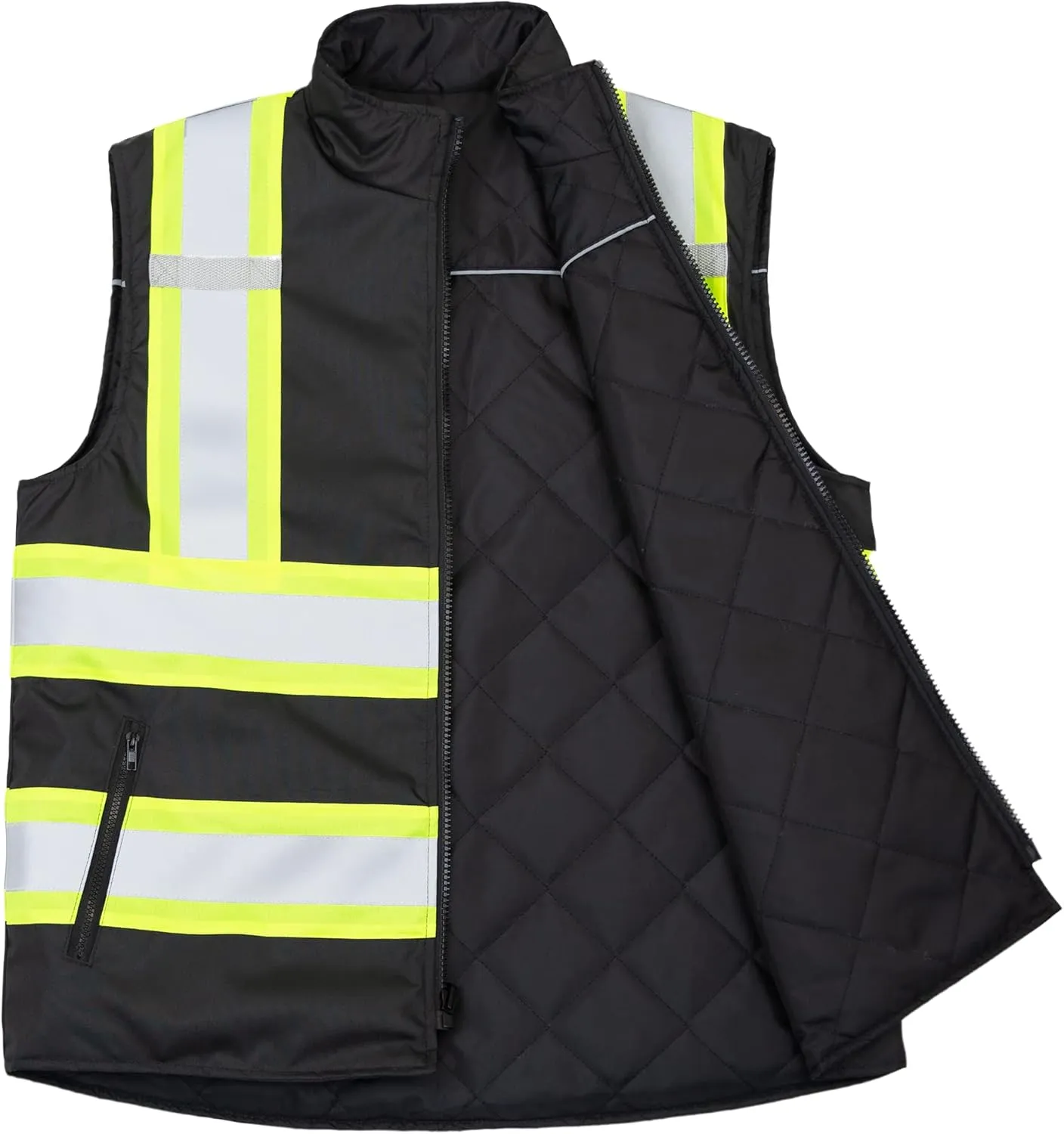 JORESTECH Safety Vest with Two-Tone Reflective X Strips On The Back, Reversible, Wind Resistant,Waterproof, and Insulated