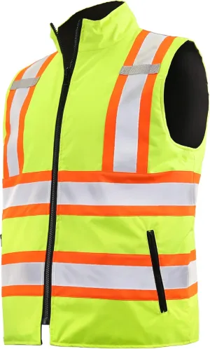 JORESTECH Safety Vest with Two-Tone Reflective X Strips On The Back, Reversible, Wind Resistant,Waterproof, and Insulated