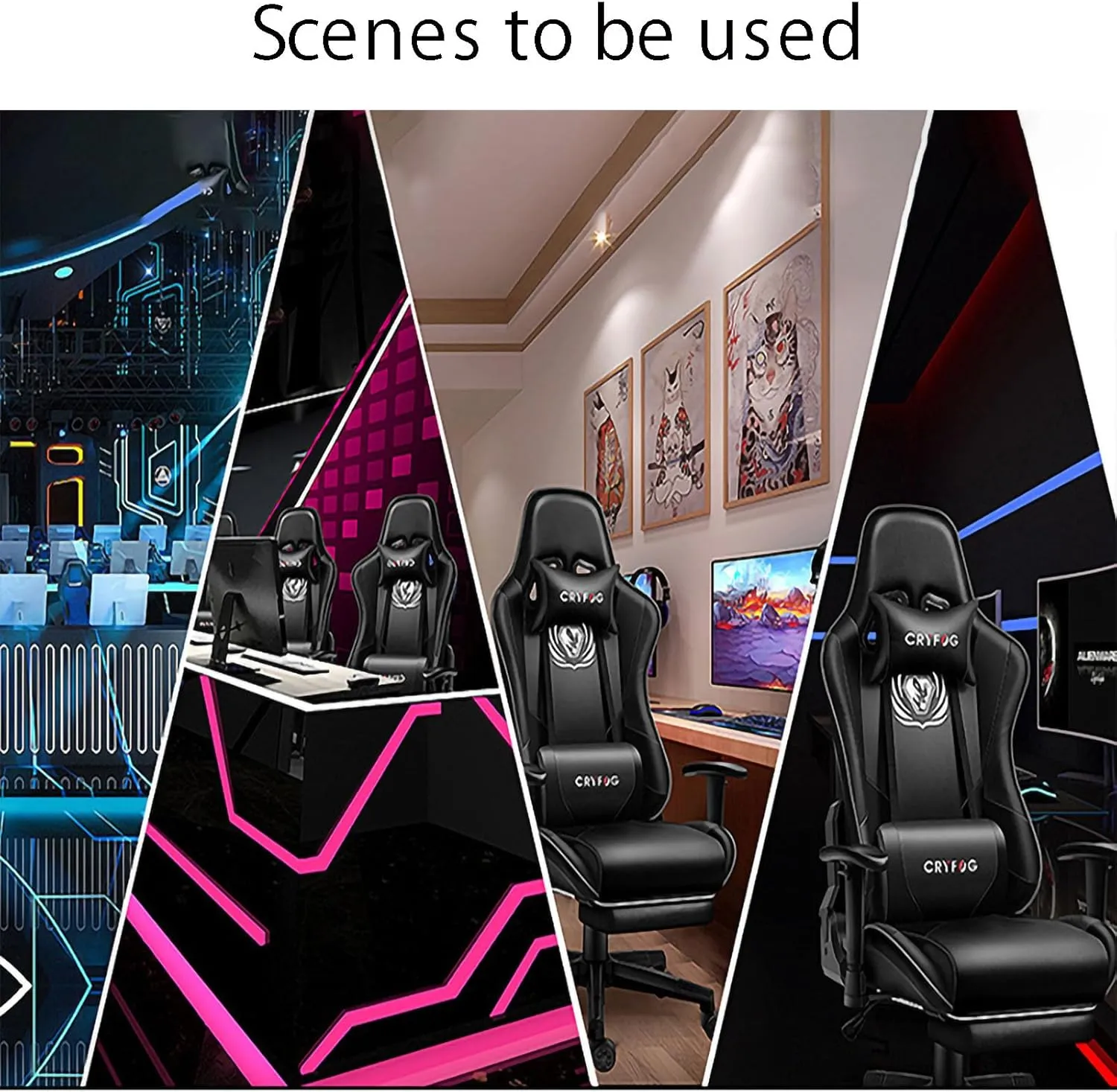 JSLJJBD Gaming Chair with Footrest Video Game Chairs Tiltable, Height Adjustable, 360° Rotation, Suitable for Game Rooms, Offices, Live Broadcast Rooms, Etc. Green