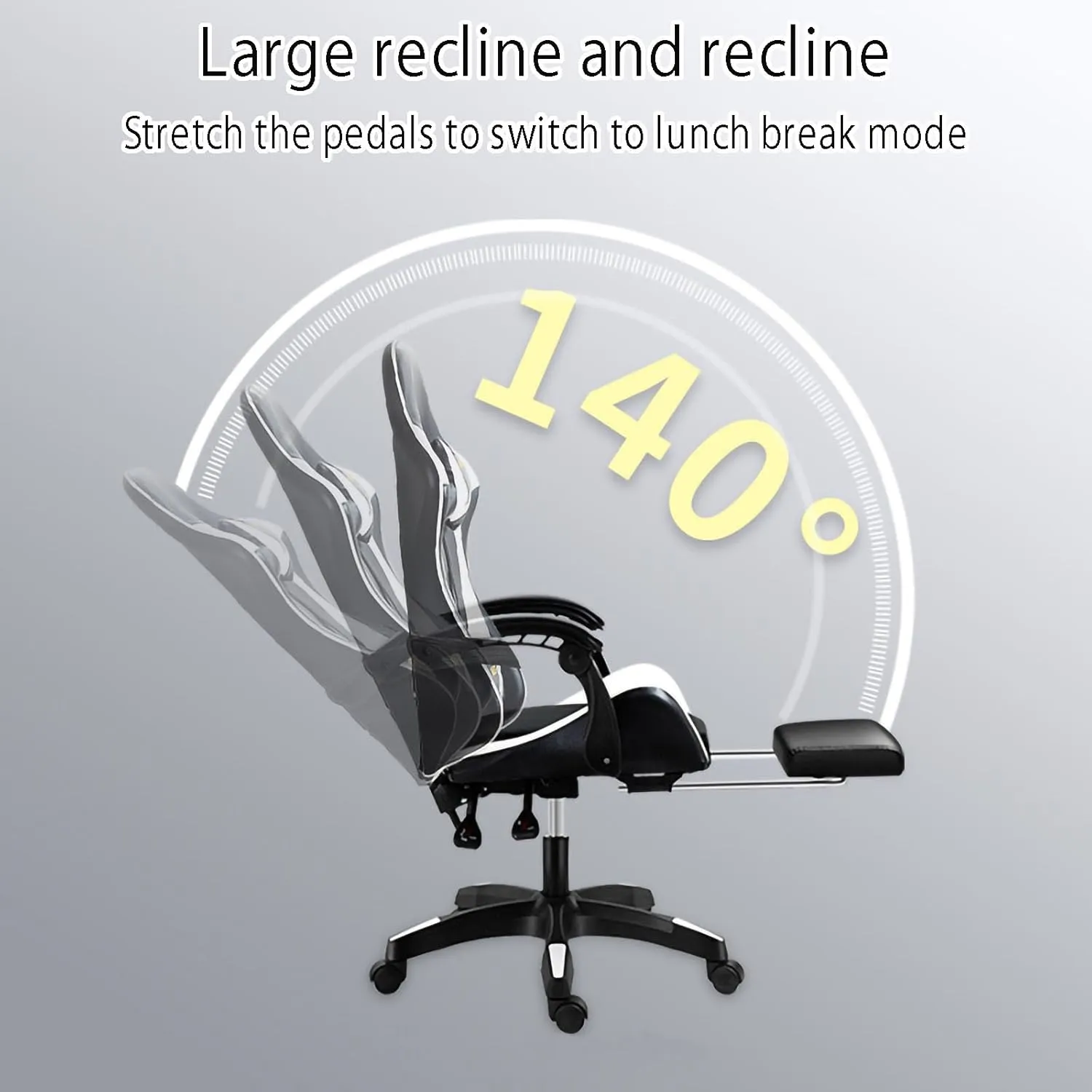 JSLJJBD Gaming Chair with Footrest Video Game Chairs Tiltable, Height Adjustable, 360° Rotation, Suitable for Game Rooms, Offices, Live Broadcast Rooms, Etc. Green
