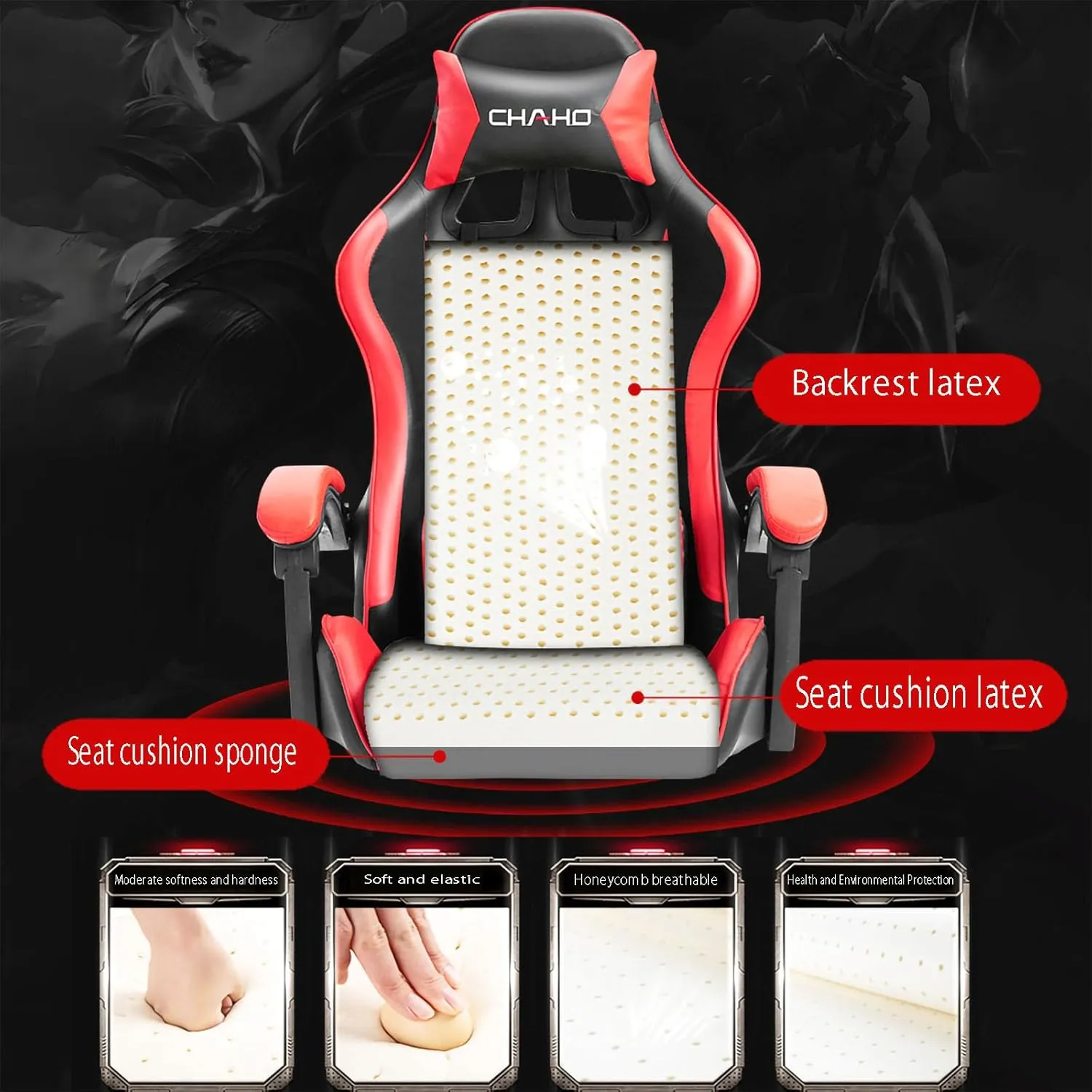 JSLJJBD Gaming Chair with Footrest Video Game Chairs Tiltable, Height Adjustable, 360° Rotation, Suitable for Game Rooms, Offices, Live Broadcast Rooms, Etc. Green