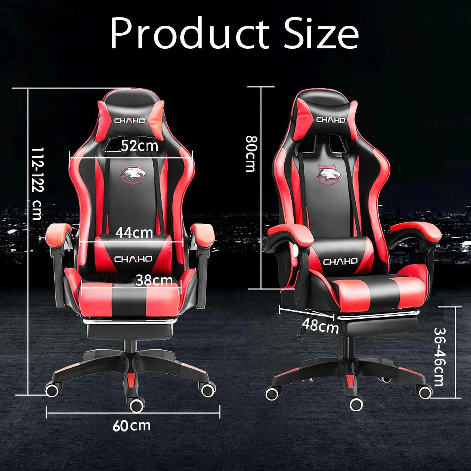 JSLJJBD Gaming Chair with Footrest Video Game Chairs Tiltable, Height Adjustable, 360° Rotation, Suitable for Game Rooms, Offices, Live Broadcast Rooms, Etc. Green