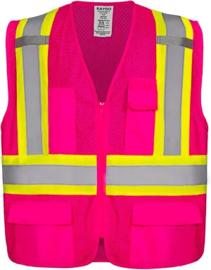 KAYGO Safety Vest with Pockets - High Visibility Reflective Vest ANSI Class 2 Construction Vest