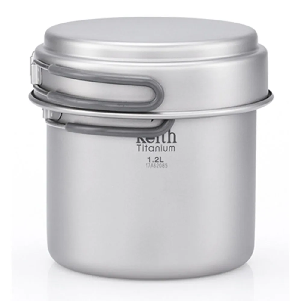 Keith 2-Piece Titanium Pot and Pan Cook Set 1.2L   400ml